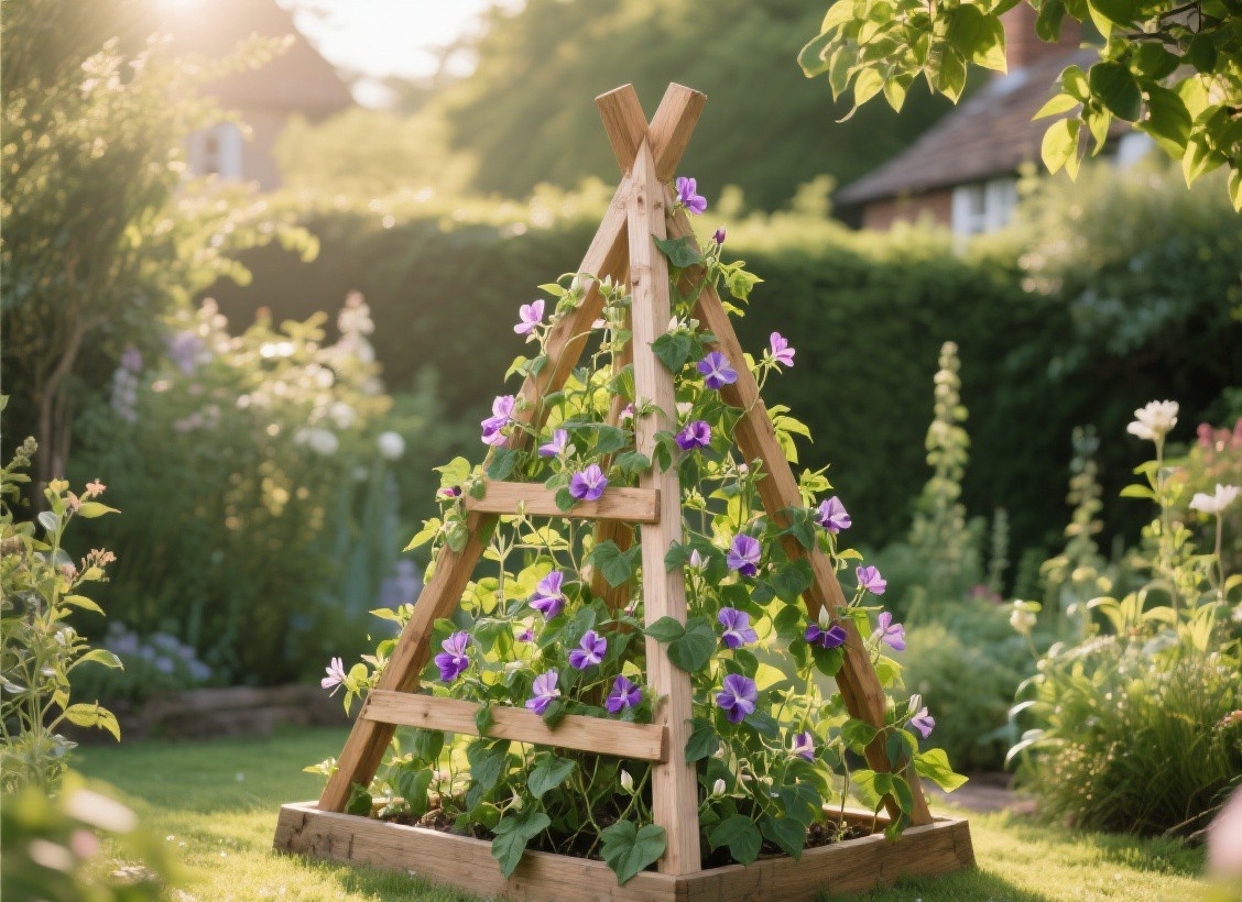 Building a Garden Obelisk for Climbing Plants