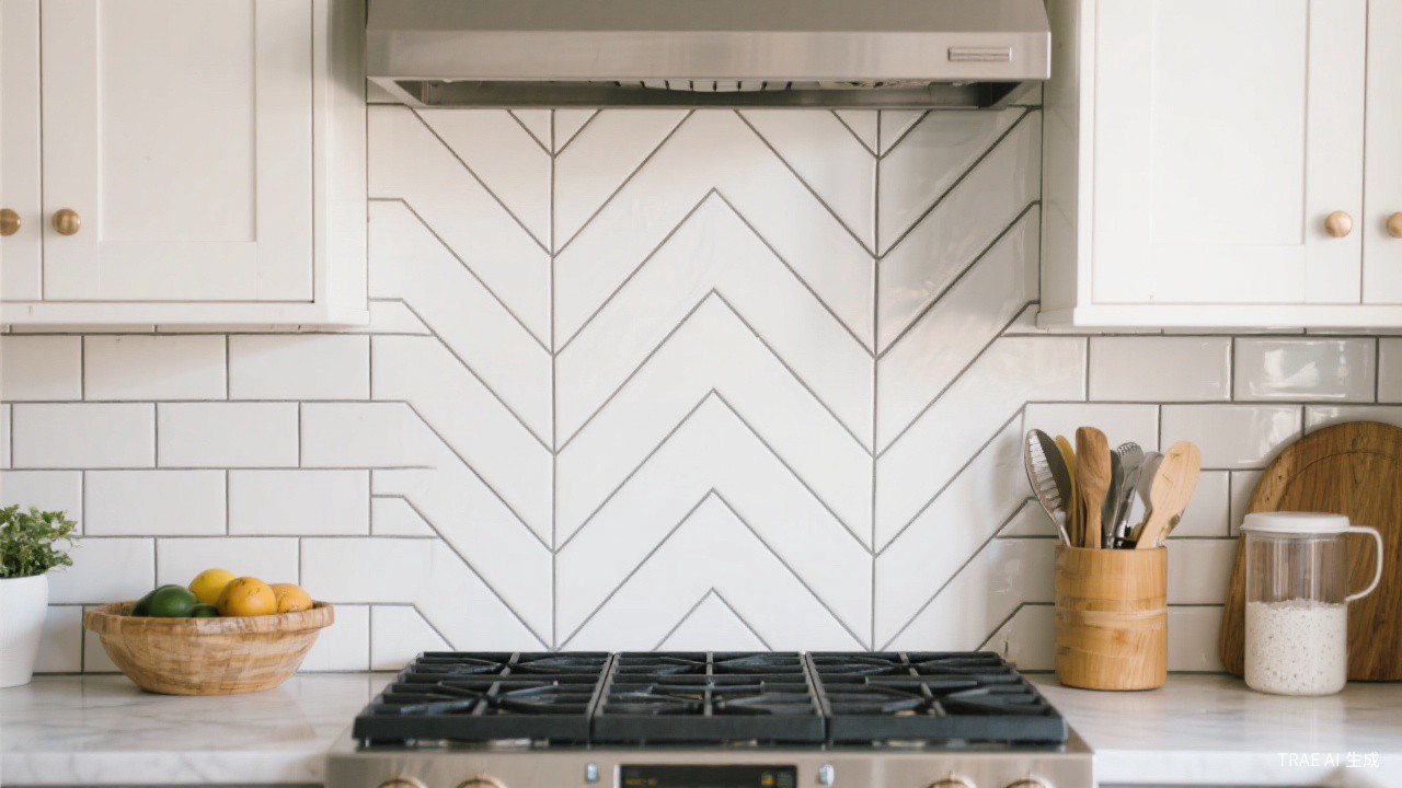 How to Install a Tile Backsplash with Herringbone Pattern