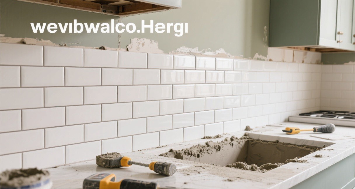 How to Install a Tile Backsplash with Herringbone Pattern